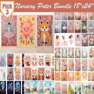 Three-Piece Nursery Poster Bundle – 18"x24" Premium Prints 🧸✨